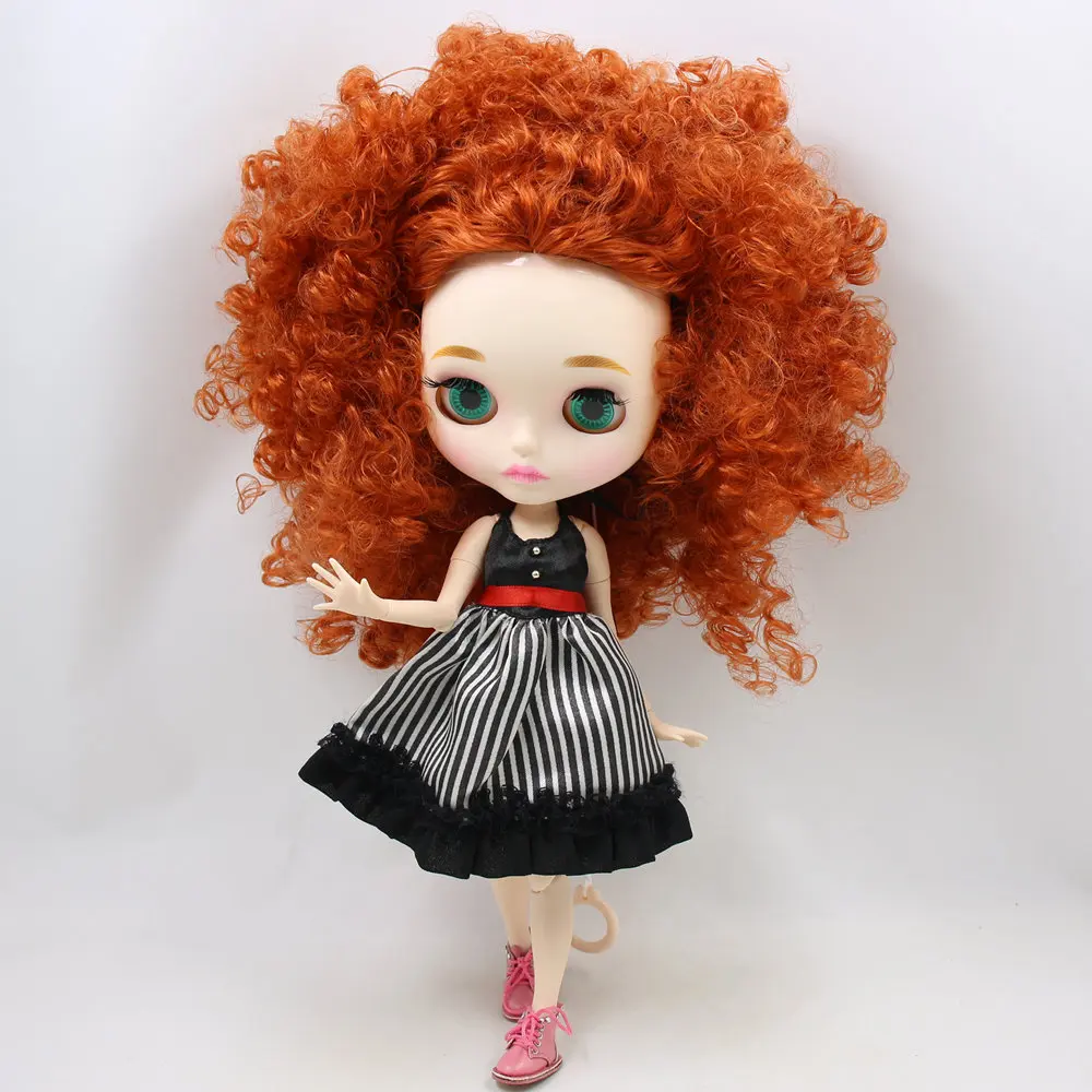 ICY DBS Blyth Doll For Series No.BL2231/2237 Ginger afro hair Carved lips Matte face with eyebrow Joint body 1/6 bjd