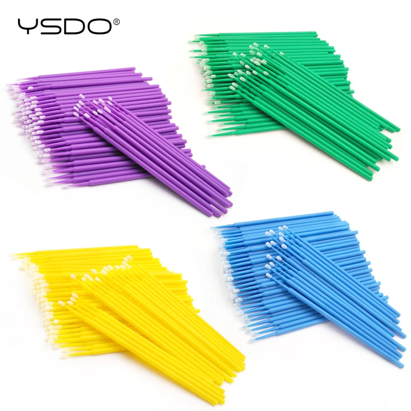 YSDO 100 PCS Micro Applicators Brushes Individual Applicators Mascara Brush Eyelash Extension for Make up beauty and Clean Tools