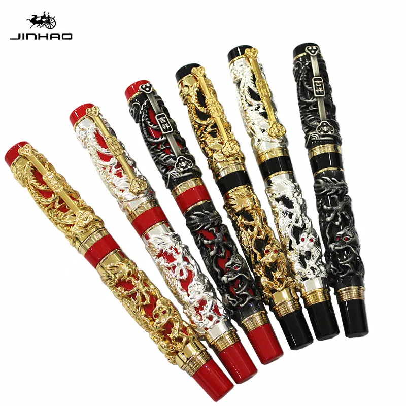 

JINHAO the latest design dragon & phoenix silver fountain pen new