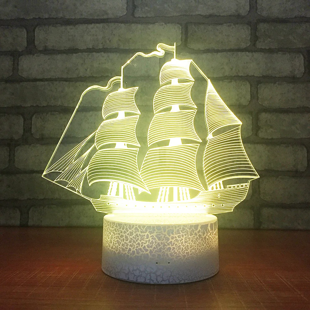 Touch Remote Color Change Table Lamps Creative Gifts Bedside Decorative Lamp 3d Night Light Crack Table Moderne Desk Lamp