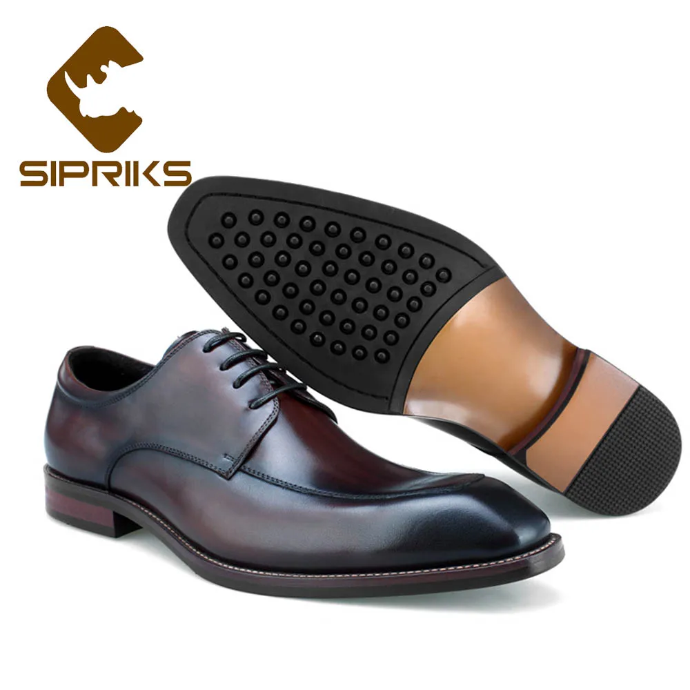 Sipriks Mens Brown Calf Leather Dress Shoes Boss Business Office Shoes Elegant Black Gentleman Formal Tuxeod Shoes Social Suit