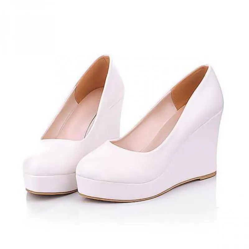 High Heel Women Wedges Shoes White Black Platform Shoes Women Wedges Casual Shoes