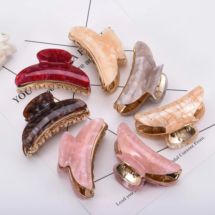9CM new style Large floral acrylic Hair Clips Girls Hairpins Crab Claws Jaw Clamp Hair Jewelry for Women Banana Grips Slid