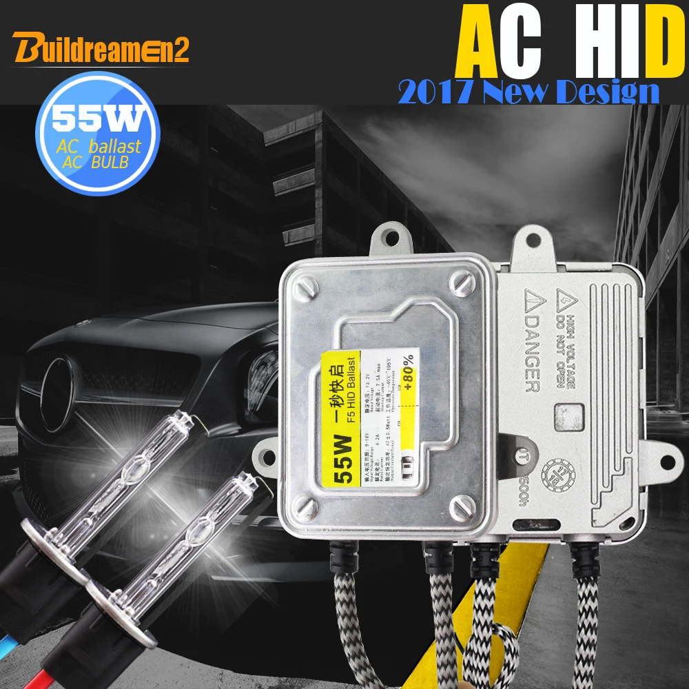 Buildreamen2 55W H1 Automotive HID Xenon Kit AC Ballast Lamp 3000K 4300K 6000K 8000K Conversion Car Light Headlight Fog Lamp DRL