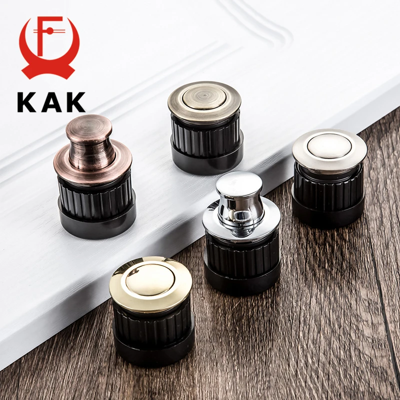 KAK Embedded Furniture Handles Knobs Telescopic Spring Shake Knobs Invisible Hidden Classical Light Pull Tatami Cabinet Handle