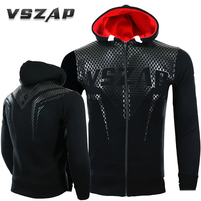 VSZAP MMA Hoodie Hoodies Coat Sweatshirt Long Sleeve Hooded Sporting Kickboxing Combat Stitching Printed Fish Plus Size