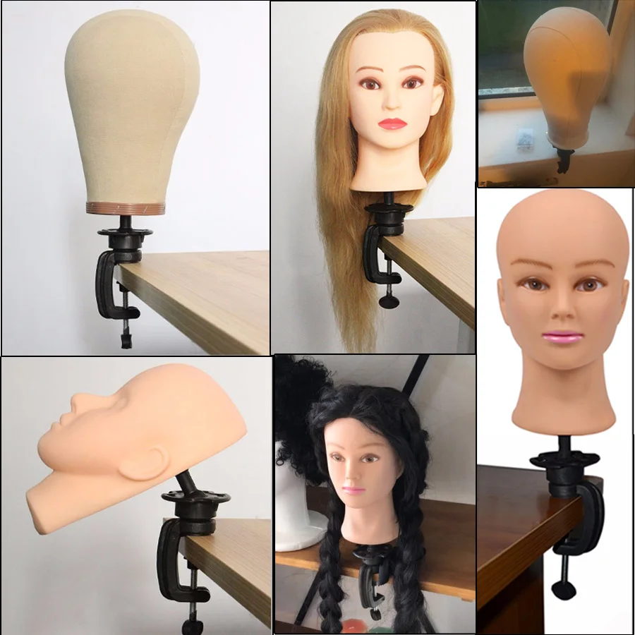 Common Size Practice Training Mannequin Head Holder Wig Head Stand Table Clamp Metal And Plastic Material 1 Piece