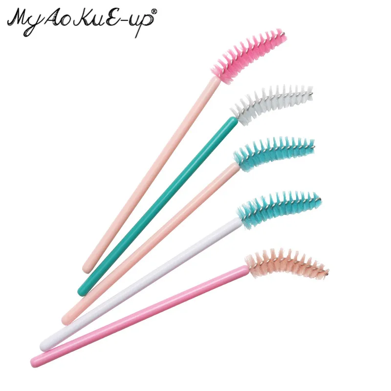 50 stücke Wimpern Pinsel Augenbraue Microbrush Für Mascara Zauberstab Weichen Kopf Wimpern Kosmetik Applikator Lash Verlängerung Make-Up Pinsel – Detail 7