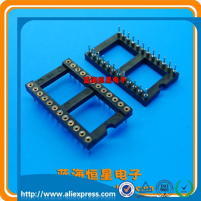 (Wide) 24P round hole IC connector 24P round hole chip holder DIP-24 socket DIP24