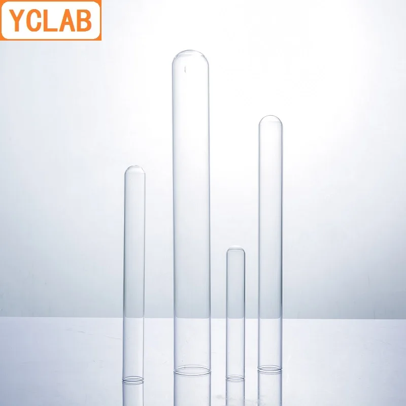 YCLAB 20*200mm Glass Test Tube Flat Mouth Borosilicate 3.3 Glass High Temperature Resistance Laboratory Chemistry Equipment