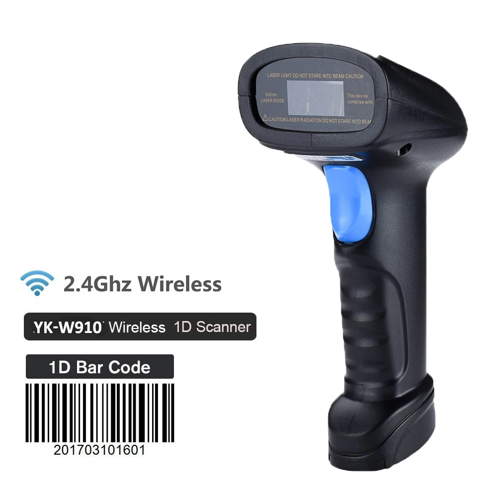 Storage Wireless/wired 1D  Laser Barcode Scanner YK-W930 2.4G Wireless laser Bar code reader  free shipping