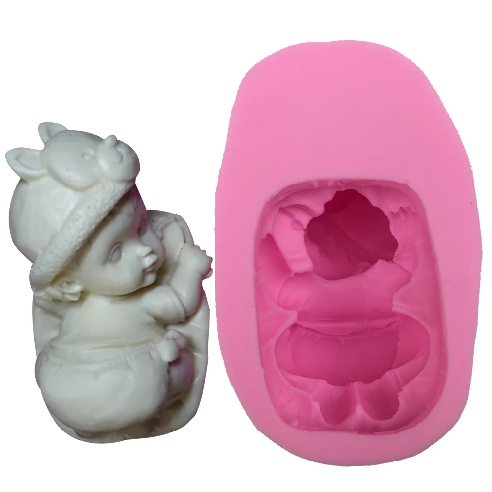 Baby Shape fondant cake silicone mold food grade mastic kitchen chocolate jello candy making soap candle decoration tools F0283