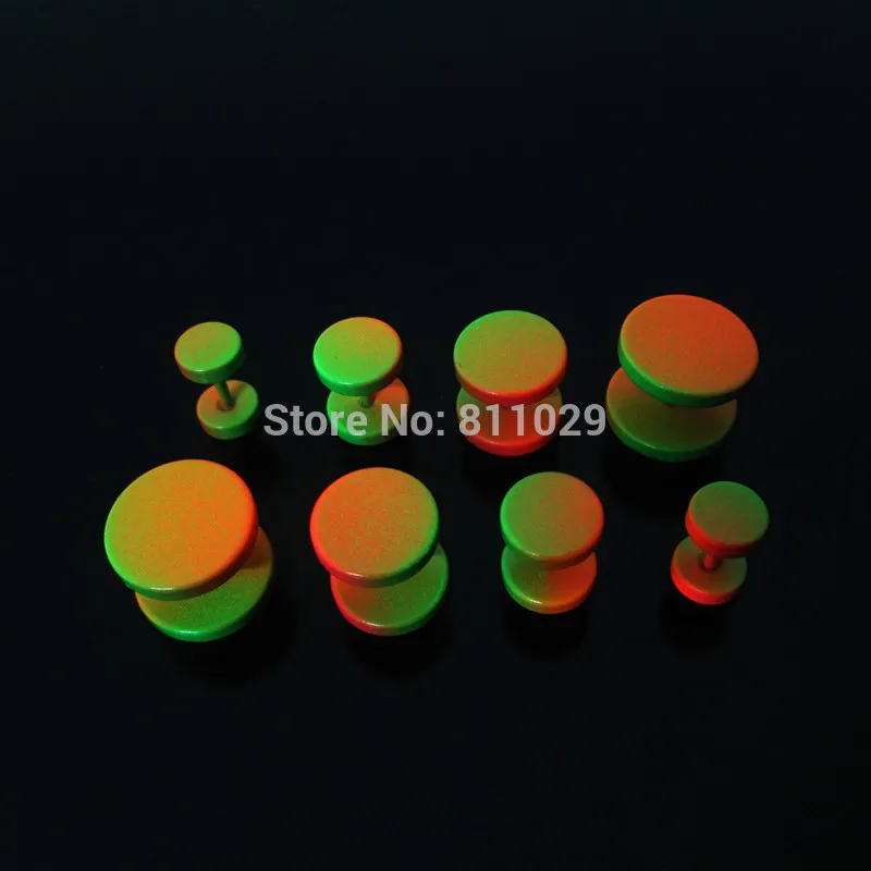 free shipping wholesale piercing gauges 80pcs mixed colors mixed sizes illusion cheaters earring stainless steel ear Fake Plugs