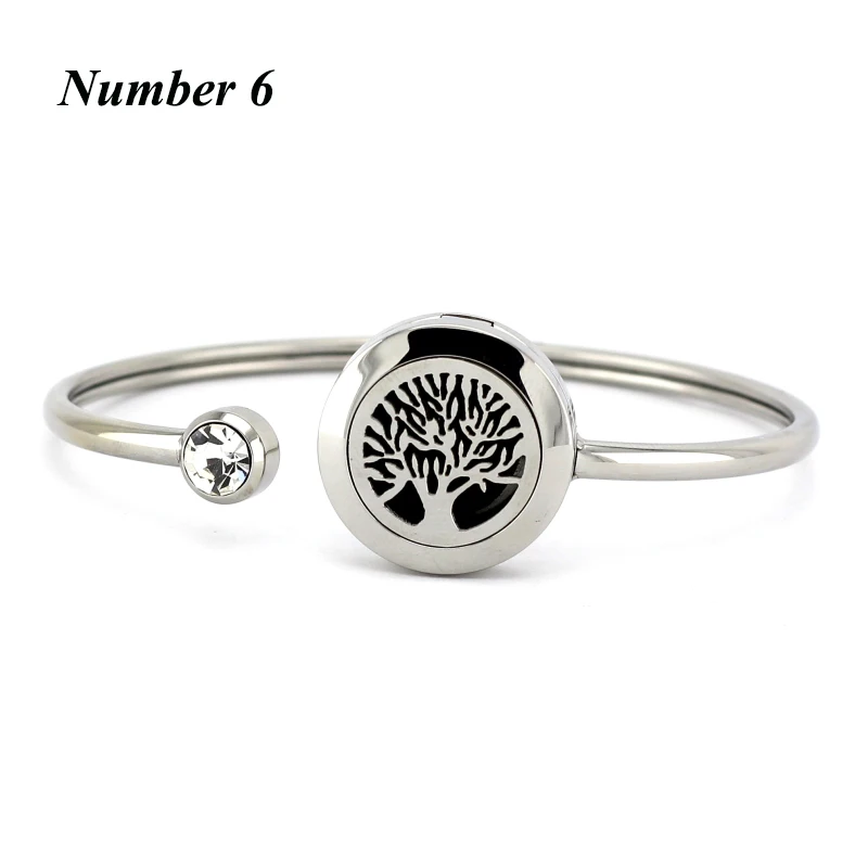 20MM Essential oil Bracelet Tree of Life Diffuser bangles for Women Stainless Steel magnetic Bangles Jewelry (Free with 5pads)