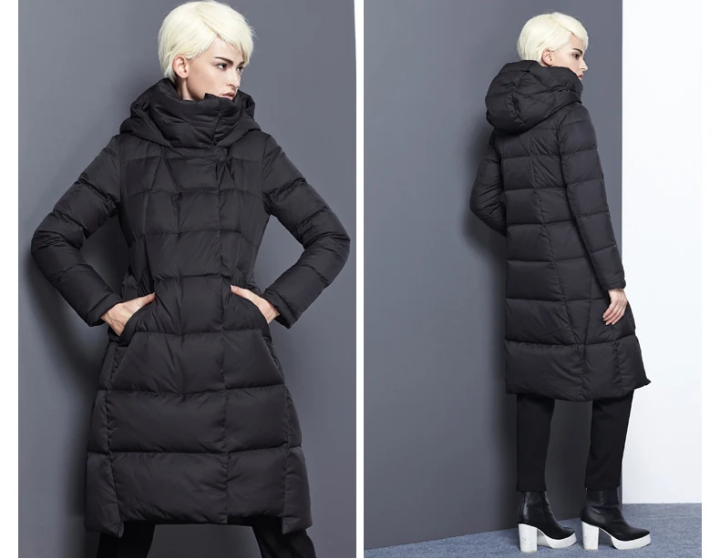 2020 womens winter long puffer down jackets thick black navy blue red plus size warm winter down coats