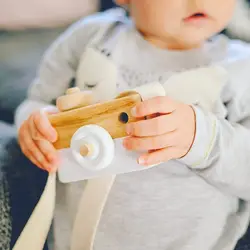 Color Cute Wood Camera Toys  Natural Toy Children Fashion Clothing Accessory Toys Safe Birthday Christmas Holiday Gifts For Baby