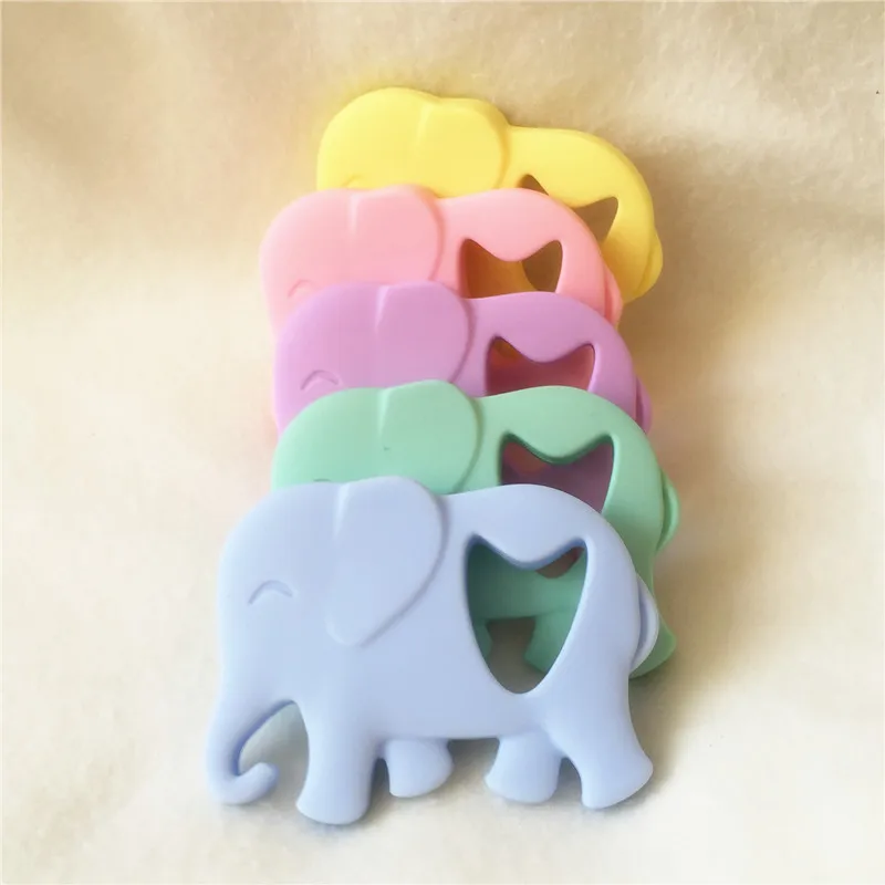 Chenkai 10pcs BPA Free Silicone Elephant Teethers DIY Baby Charms Pacifier Dummy Montessori Sensory Animal Jewelry Toy