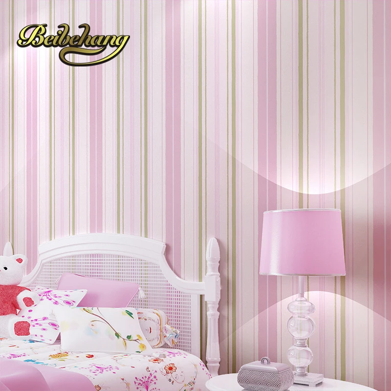 beibehang Mediterranean striped nonwovens environmental protection children room wallpaper warm boys girl room bedroom