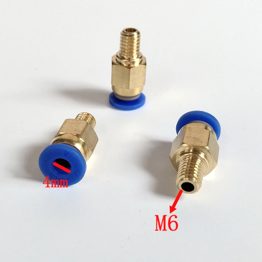 

10pcs/lot 4mm Tube M6 Thread Pneumatic Fitting Quick Joint Connector PC4-M6 PC4-M6*L7