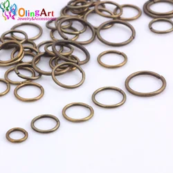 OlingArt – anneau de saut en Bronze plaqué 6mm/8mm/9mm/10mm/12mm, boucle de liaison, taille mixte, bricolage, fabrication de bijoux, fil de connecteur diamètre 1.0MM