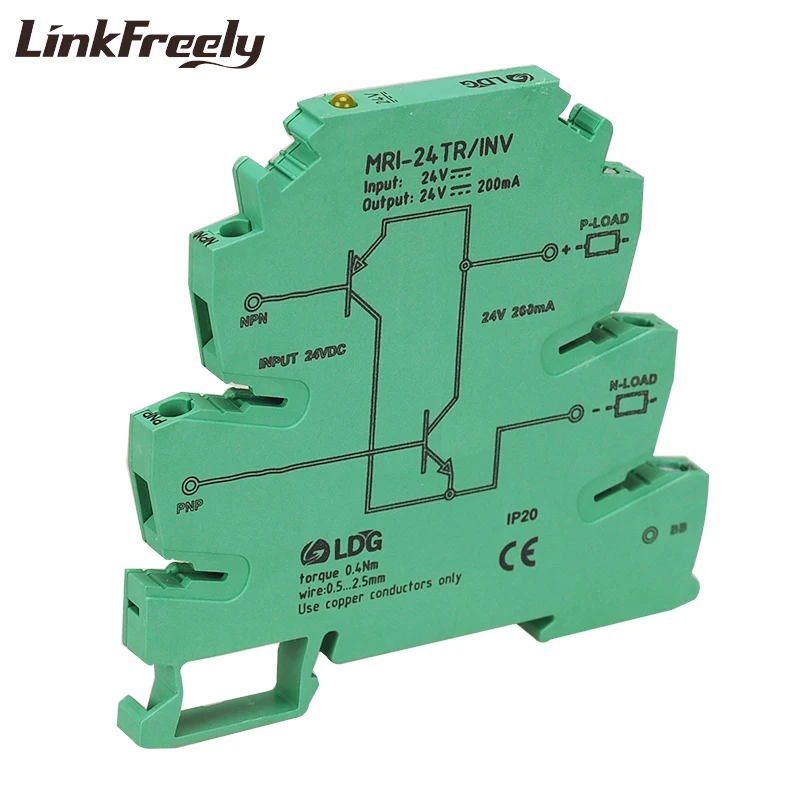 MRI-24TR/INV NPN PNP Signal Inversion Opticalcoupler Interface Relay Module LED Indicator PLC Optocoupler Isolation Relay