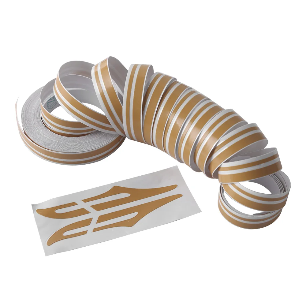 White Gold Silver Double Line 12mm Pin Stripe Tape Decal Vinyl Car Stickers Steamline Motorcycle Car Styling Accessory