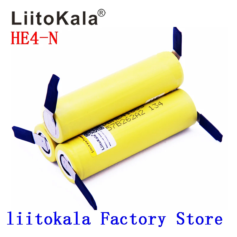 LiitoKala 18650 bateria HE4 18650 2500mah 20A 18650 akumulator litowo-jonowy bezpieczny akumulator do skutera + nikiel