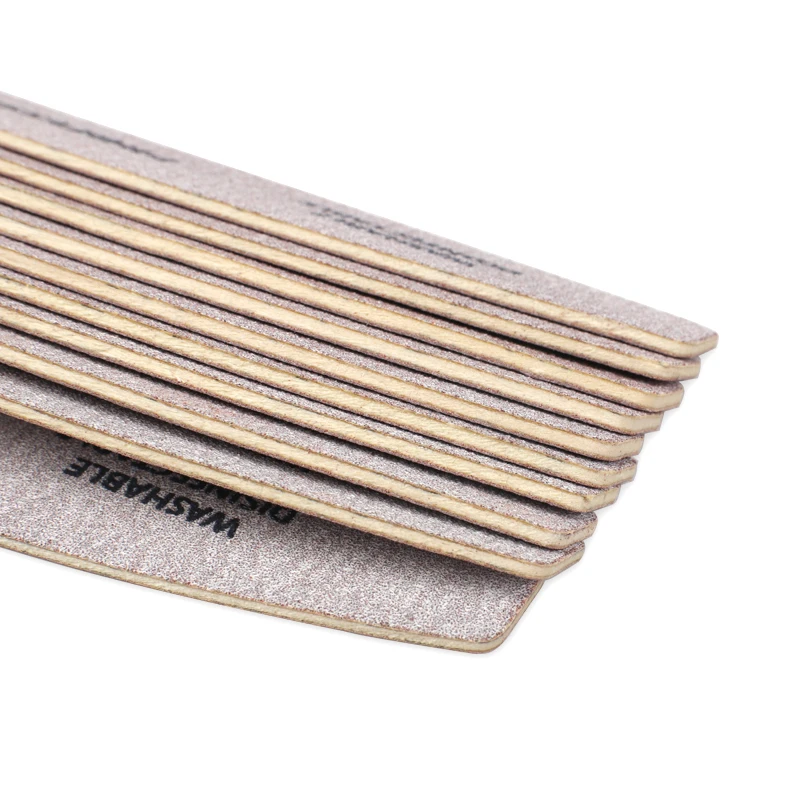 10pcs/Lot Wooden Nail Files Professional Nail Buffer 100/180 limas manicura Block Grey Boat Gel Polishing Wood Sanding Nail File