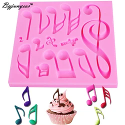 Byjunyeor M272 Music Notes UV Resin Silicone Mold Fondant Chocolate Candy Lollipop Crystal Epoxy Soft Clay Bake Tool