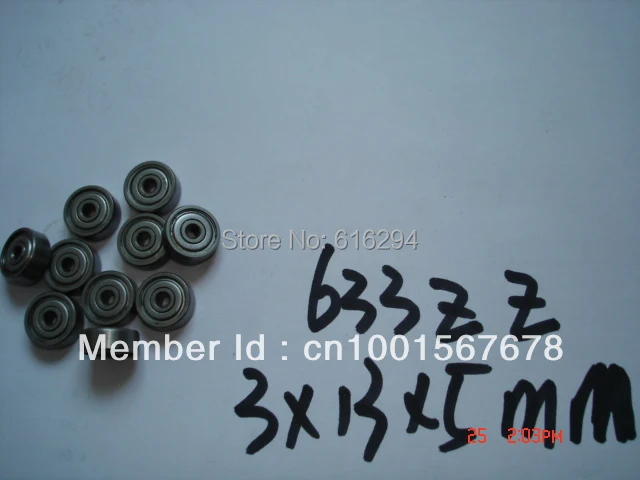 633zz bearing 3 * 13 * 5mm  20PCS 633zz free shipping, deep groove ball bearings