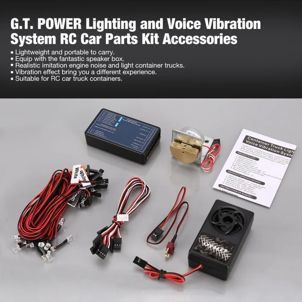 G.T.POWER Container Truck Lighting and Voice Vibration System for RC trucks cars 1/14 Tamiya Truck SCANIA R470 R620 VOLVO FH16