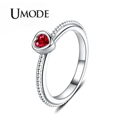 UMODE Small Red Heart Rings for Women Engagement Promise Finger Rings Wedding  Jewelry Accessories Wholesale UR0507