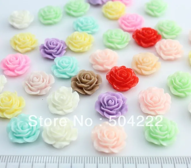 

set of 250pcs lovely rose medium size assorted resin Cabochon for Kawaii Decoden DIY Projects 18mm-SZ0178