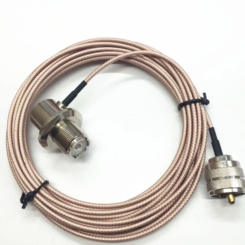 Coaxial Cable UHF/PL-259 Male to Female for YAESU for ICOM for KENWOOD Mobile Radio Walkie Talkie Antenna Pink 5 Meter
