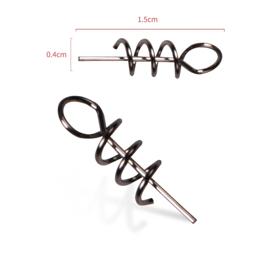 20-100pcs/lot Soft fishing Bait connector Spring pin Worms lure Fixed Latch Needle Spiral Soft Fishing Lures Accessories