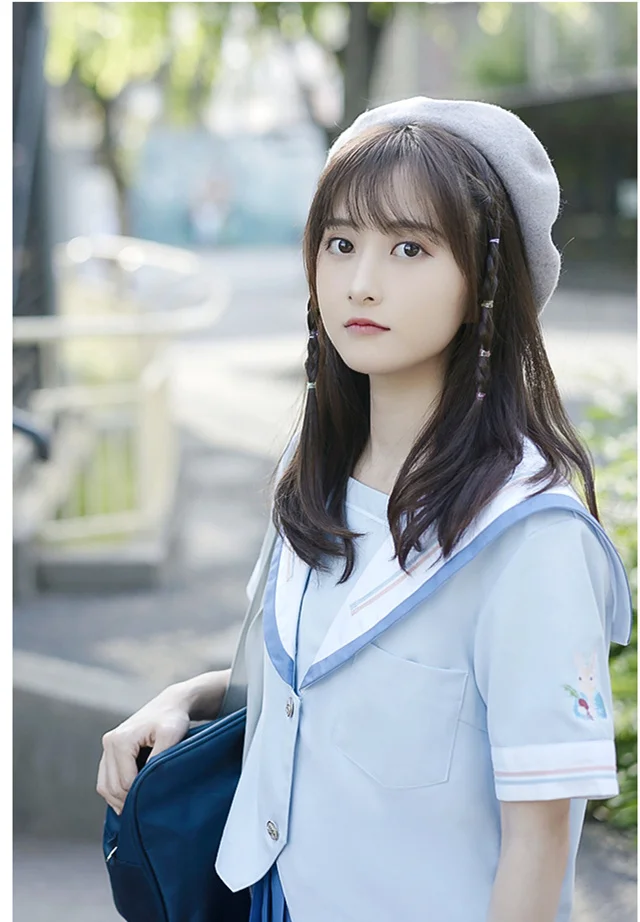 高品質セーラースーツ学校均一な若者たちのプレッピースタイル cos 制服 jk ファッション日本 seifuku 弓スカートシャツ