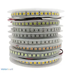Tira de luces LED SMD 5050, cinta Flexible resistente al agua IP20 IP65 IP67, DC12V DC24V RGB RGBW, 5m, 120LEDs/m