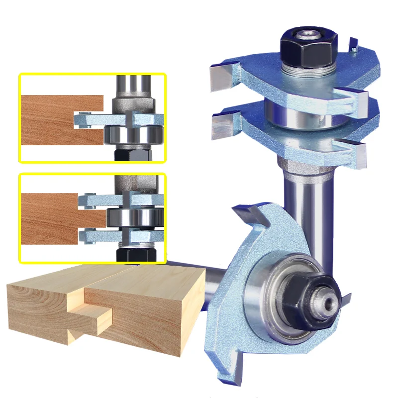 

2pcs 3T T-handle Rail And Stile Router Bit Wood Working Cutter High Quality 1/4 SHK - HUHAO