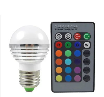 RGB LED Lamps AC85-265V 3W E27 E14 Led 16 Colors Bulbs Changeable Lamp multiple colour +IR Remote Control Led Lighting