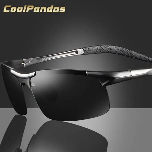 Imagen 2 del producto Gafas de sol polarizadas para hombre, gafas militares, montura de aluminio y magnesio, gafas de conducción antideslumbrantes para hombre, gafas masculinas