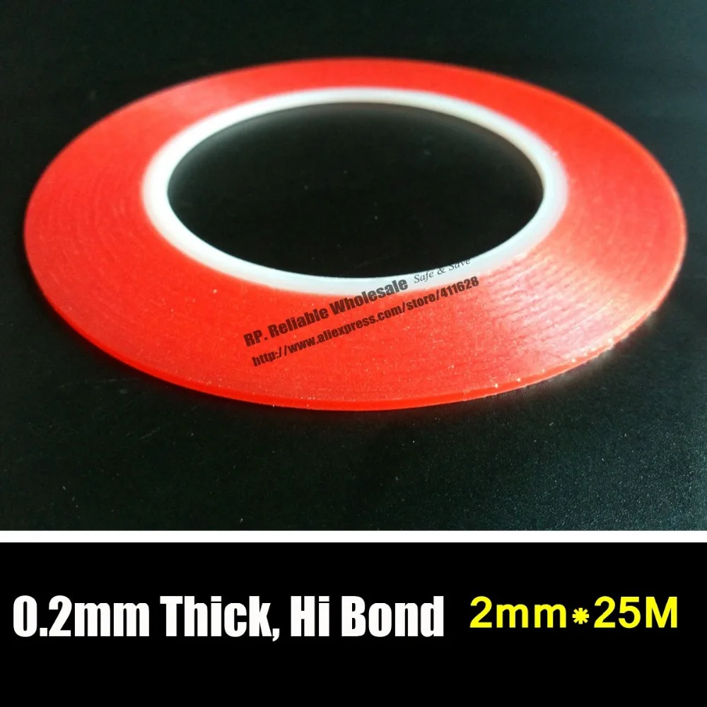 10x (0.2mm Thick) 2mm *25M Strong Clear Acrylic Adhesive Double Sided Tape, No Trace for Phone Display, Battery, Lens Assemble