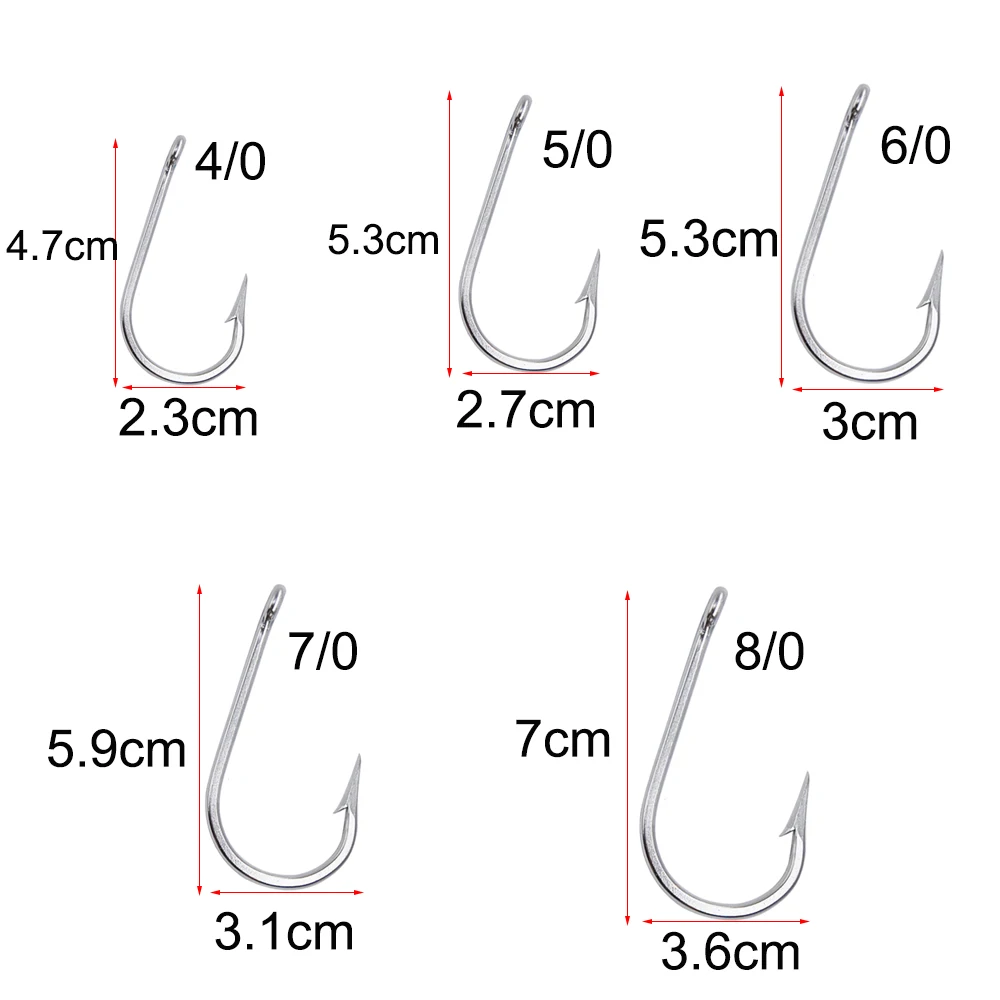 20Pcs 7732 Stainless Steel shark Fishing Hooks Big Game fishing accessories  Tuna fish hooks size 4/0-12/0 - AliExpress