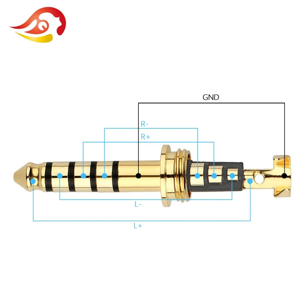 QYFANG 1pcs 4.4mm Plug Audio Jack 5 Pole HiFi Earphone NW-WM1Z/A Solder Wire Connector Headphone Splice Adapter Balance Plugs