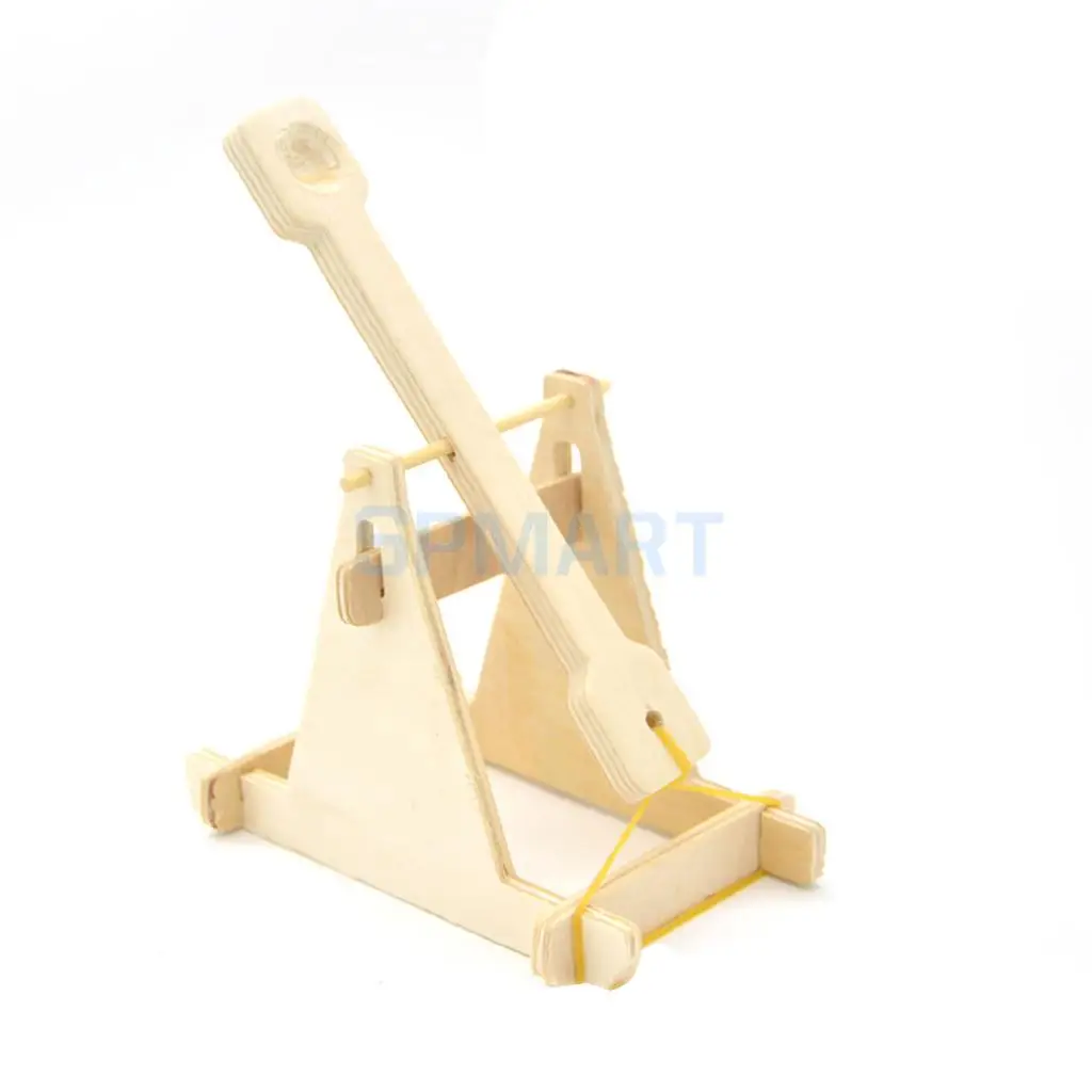 DIY ASSEMBLY ไม้ Trebuchet Catapult รถชุดเด็กการทดลองทางวิทยาศาสตร์ขนาดเล็กทางกายภาพการประดิษฐ์ของเล่นของขวัญ