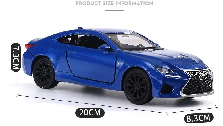 Wysoka symulacja supercar,1:36 skala stop wycofać RC F supercars, kolekcja metalowe zabawki modele, darmowa wysyłka