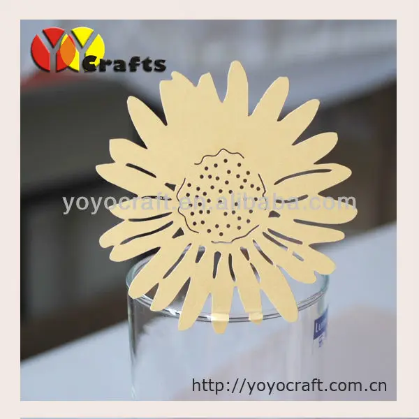 

Laser Cutting Popular Sunflower Place Card Frame for Party and Wedding