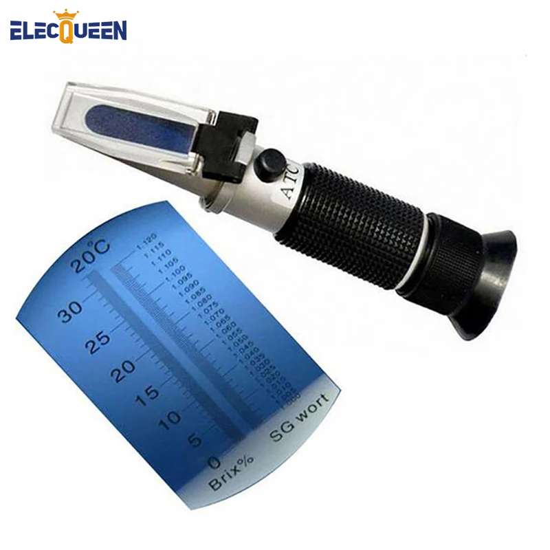 Hand-held Refractometer Single/Dual Scale Alcohol concentration meter,sugar refractometer Homebrew Beer Wort &Wine Refractometer