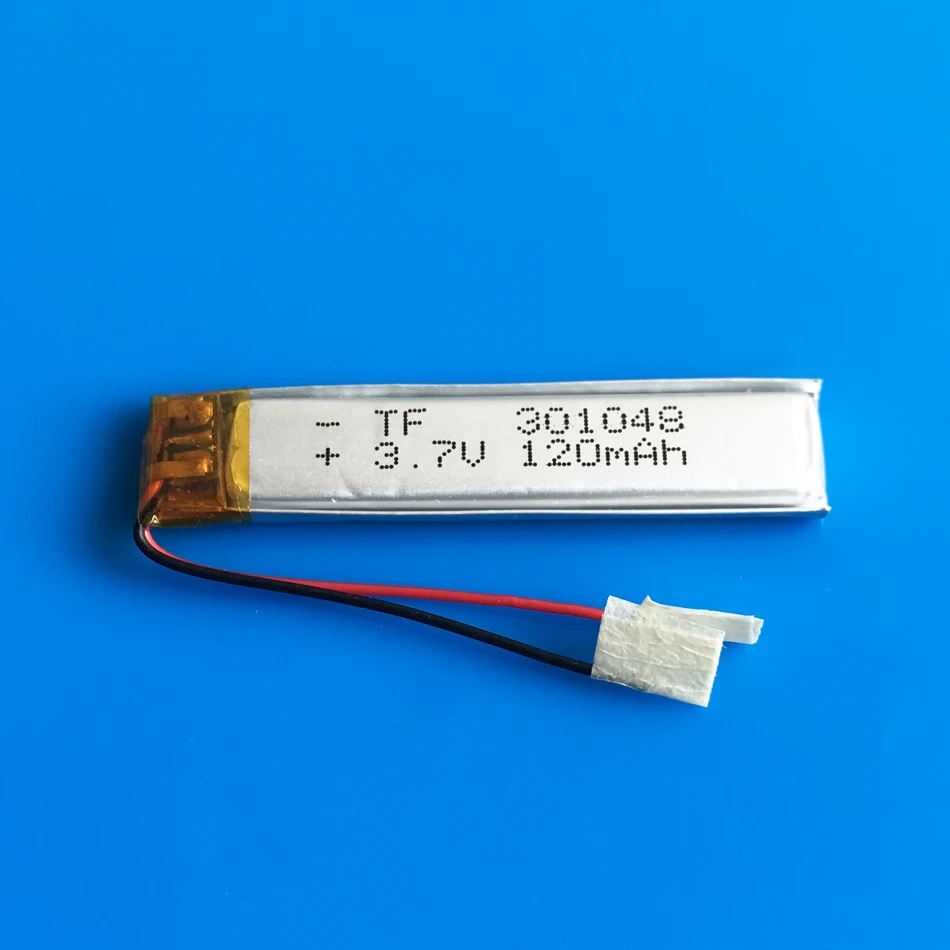 3.7V 120mAh Polymer Lithium Lipo Battery Rechargeable Customized wholesale CE FCC ROHS MSDS for MP3 Bluetooth Headset 301048