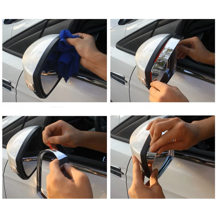Chrome ABS Car Rearview Mirror Rain Eyebrow Cover Trim Stickers For Ford Escape Kuga 2013-2018 Car Styling Accessories