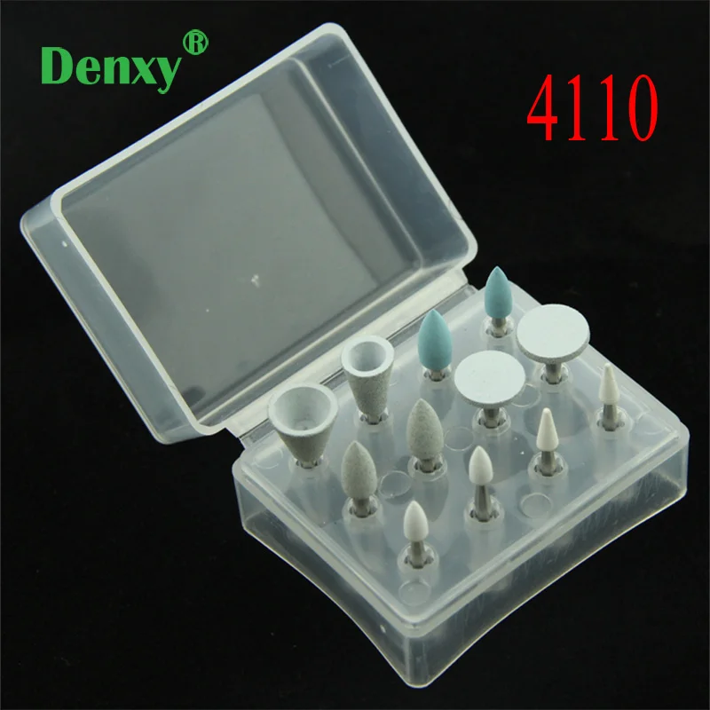 

Denxy 24pcs/lot #4110 Dental Diamond Burs New Dental Diamond Burs Set Abutment Polishing Kit Composite Finish and Polish RA